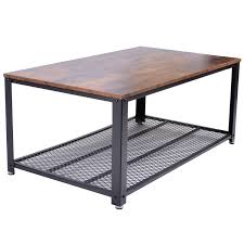 Rustic wood coffee table with shelf sturdy natural pine log furniture. Drm Rustic Vintage Industrial Metal Wooden Coffee Table For Living Room Available In Us Eu Local Warehouse Buy End Table Coffee Table Side Table Sofa Table End Table Living Room Table