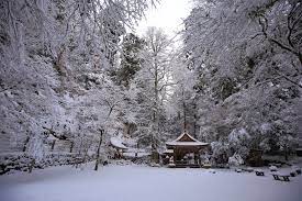 高画質 貴船神社 奥宮 雪 写真 風景 京都 雪 神社