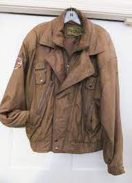 Jurassic Park Universal Studios G Lll Staff Leather Jacket Distressed Usa L Vtg Giii Flightbomber Leather Jacket Jackets Universal Studios Jurassic Park