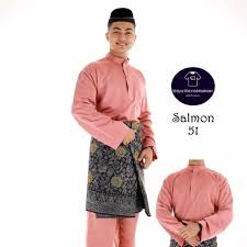 Baju kurung moden warna peach saiz s. Baju Melayu Salmon Peach Shopee Malaysia