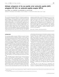 Allotopic antagonism of the non-peptide atrial natriuretic peptide (ANP)  antagonist HS-142-1