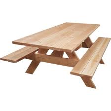 Tectake 403213 banc de jardin d'extérieur design en fibres de bois, cadre en métal, 126 cm x 62 tectake salon de jardin en résine tressée canapé banc avec table intégrée avec verre de sécurité. Table Banc De Pique Nique 6 Personnes Pmr Douglas Naturel 2m Sud Bois Terrasse Bois Direct Scierie
