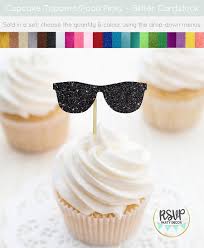 By the beach cupcakes via. Sunglasses Cupcake Toppers Summer Cupcake Toppers Two Cool Cupcake Toppers Two Cool Party Decorations Beach Party Decor Beach Toppers By Rsvp Parties And Events Catch My Party