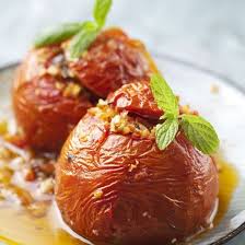Tomates Farcies A La Viande Et Semoule De Ble Recette Tomate Farcie Riz Recette Tomates Farcies Recettes De Cuisine