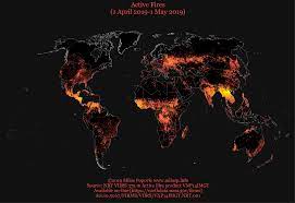 Nasa suggests most of the fires are down to agriculture or wildfires, caused by the you can view an interactive map of the world's fires on nasa's eosdis worldview application, which offers over 700. Over 1 3 Million Active From Nasa Database For 1 April 1 May 2019 See More Maps Www Milosp Info Oc Mapporn