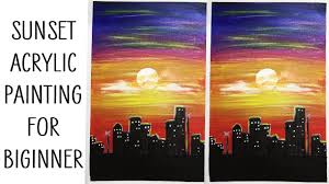 This step by step acrylic painitng tutorial for beginners will guide you through the techniques. Sunset Acrylic Painting Easy Acrylic Painting For Beginners Step By Step 4