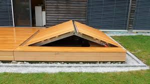 Whirldeck Halb Muschel Automatische Whirlpool Abdeckung Bubbelbad Terras Jacuzzi Buiten Zwembad Achtertuin