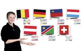 The national flag of germany features three equal horizontal bands of black (top), red, and gold; Flags Of German Speaking Countries Bulletin Board Set 2015 Bulletin Board Sets World Language Classroom Cultural Awareness
