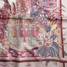 hermes scarf carre jardin d hiver 90 cm pink silk panuelos de seda panuelos seda