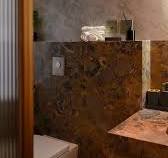 Gucci Grey meets Armani Versallice in a bathroom crafted as a private  sanctuary — where iconic stones transform everyday rituals into moments of  timeless indulgence and quiet grandeur., Architect: ...