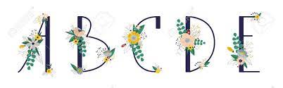 According to the real academi. Nollection With 5 Letter Of Floral Alphabet A B C D E Spring And Summer Alphabet Decorated With Bouquets Of Flowers Hand Drawn Isolated Vector Illustration Lizenzfrei Nutzbare Vektorgrafiken Clip Arts