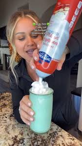 Copy cat McDonald’s shamrock shake., But low cal and high protein , RECIPE  :, 1 Vanilla Premier Protein Shake, 3 oz Plain Greek Yogurt, 8 g Instant  Sugar-Free Vanilla Pudding Mix, Mint Extract, Green ...