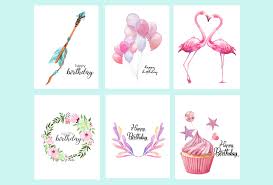 Walmart.com has been visited by 1m+ users in the past month Free Printable Watercolor Birthday Cards Flamingo Balloons Arrow Cupcake Tinselbox