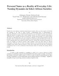 Pdf Yoruba Names As A Reflection Of People S Cultural Heritage