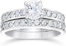 Three stone rings and take advantage of deep discounts on rings that may never be available again! Amazon Com 1 Carat Diamond Engagement Ring Matching Wedding Band Prong Set 14k White Gold Jewelry