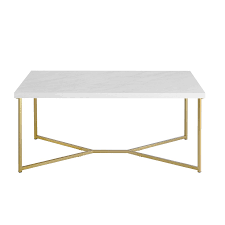 Mid Century Modern Coffee Table White Faux Marble Gold Rc Willey Furniture In 2020 Coffee Table Rectangle Faux Marble Coffee Table Mid Century Modern Coffee Table