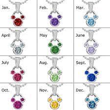 Mickey Mouse Birthstone Necklace Mickey Mouse Jewelry Disney Necklace Disney Accessories