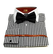 Black And White Checkered Shirt Men Steven Land Men S Black White Checker Dress Shirt Bowtie Bo Well Dressed Men Checkered Dress Shirts Shirt And Tie Combinations