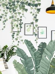 Nature and trees wall vinyl decals. 1pc Green Leaves Wall Stickers For Home Bedroom Living Room Tropical Plants Wall Sticker Vinyl Wall Decals Door Murals Wallpaper Is Personalized Newchic