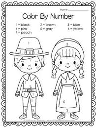⭐ free printable color by number coloring book. Thanksgiving Activities Free Color By Code Number Sight Words