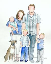 Watercolor Family Portrait By Brushworkbyjustine Family Drawing Family Painting Watercolor Portraits