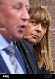 Linda and Stuart Allan parents of Katie Allan as they speak to the media  after a first court hearing at Falkirk Sheriff Court for the Fatal Accident  Inquiry into Katie Allan and