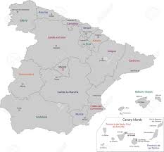 Roads, places, streets and buildings satellite photos. Gray Spain Map With Regions And Main Cities Royalty Free Cliparts Vectors And Stock Illustration Image 21813735