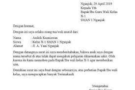Surat izin merupakan surat yang berisi keterangan seseorang untuk meminta izin kepada instansi, salah satunya sekolah. Contoh Surat Izin Tidak Masuk Sekolah Karena Pergi Keluar Kota