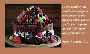 Birthday Cake For Sister With Quotes Birthday Wishes For Sister With Chocolate Cake Birthday Cake Chocolate Birthday Wishes For Sister Wishes For Sister