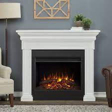 This beauty is a holographic electric fireplace that will connect right to your smartphone through bluetooth or through our app. 55 Emerson Real Flame White Electric Fireplace