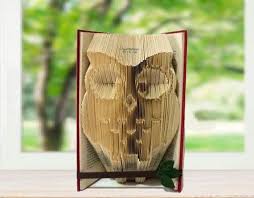 Owl Decor Folded Book Art Origami Bookend Paper Sculpture Bird Ornithology Gift Raptor Birds Of Prey Bird Lover Folded Book Art Paper Sculpture Book Art
