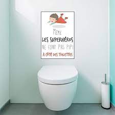sticker mural superheros toilettes citation affiche toilette idee deco toilettes petite salle de bain avec douche