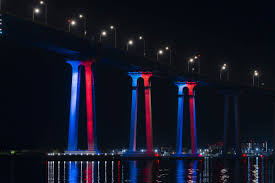 Coronado island is also the home of the north island u. The Lighting Of The Coronado Bridge San Diego Reaches Large Scale Testing Phase