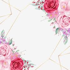Decoracao De Borda Floral Com Linha Geometrica E Rosas Para Composicao De Casamento Ou Cartoes Clipart Floral Flores Casamento Imagem Png E Vetor Para Downlo In 2020 Floral Wreaths Illustration Floral
