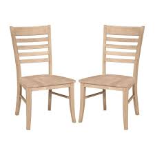 International Concepts Roma Unfinished Wood Ladder Back Dining Chair Set Of 2 C 310p The Home Depot Ladder Back Dining Chairs Solid Wood Dining Chairs Dining Chairs