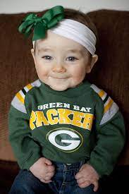 Go Pack Go How Cute Is This Kid No Idea Who It Is But So Cute I Think Haley Could Totally Rock Thi Green Bay Packers Baby Packers Baby Green