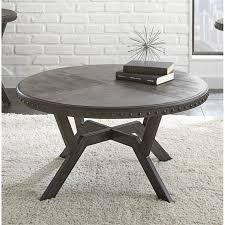 Amish artisans carefully inspect the wood before starting your tables, to guarantee a natural and harmonious appearance in the finished product. Bowery Hill Round Coffee Table In Weathered Gray Walmart Canada
