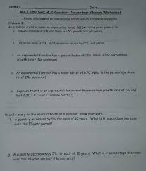We now find a formula for. Solved Name Date Mat 150 Sec 4 2 Constant Percentage C Chegg Com