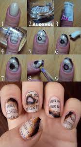 Finger Nail Art Pretty Nails Cute Nails Newspaper Nails