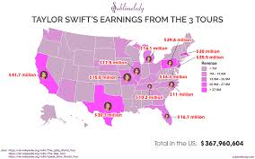 Taylor Swifts Earnings In Each Us State From 3 From The 3