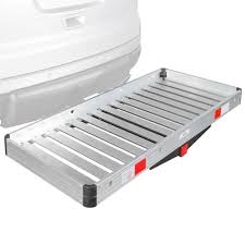 This hitch cargo carrier has a solid steel construction that easily holds up to 500 pounds. Apex Aluminum Hitch Mounted Cargo Carrier Discount Ramps