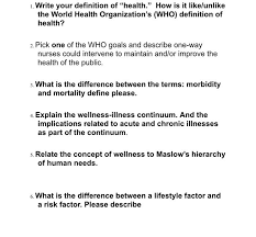 A healthy liver is vital for good health. Solved 1 Write Your Definition Of Health How Is It Chegg Com
