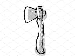 Black And White Hatchet Hatchet Woodworking Hand Tool Cartoo In 2020 Woodworking Hand Tools Cartoon Style Drawing Cartoon Styles