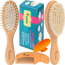 Each is suited for different. Baby Hair Brush Comb Set Natural Wooden Hairbrush With Soft Goat Bristles For Cradle Cap Scalp Grooming Massage For Newborns Toddlers Kids Baby Shower And Registry Gift
