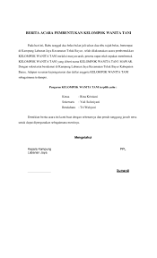 Format contoh surat sk hmi terbaru 2019. Doc Berita Acara Pembentukan Kelompok Wanita Tani Iqbal Sholeh Academia Edu