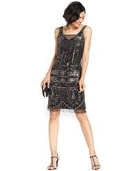 Pisarro Nights Embellished Fringe Illusion Sheath Dresses Women Macy S 1920s Fashion Dresses Girls Fancy Dresses Charleston Dress