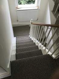 Black And White Striped Stair Runner In Camden Striped Stair Runner Striped Carpet Stairs Carpet Staircase