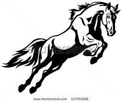 Black And White Horse Images Hd Jumping Horse Black White Picture Isolated On White Background Vector Illustration Horse Silhouette Black And White Pictures Horse Drawings
