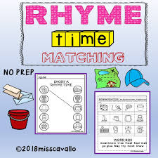 Simple Effective No Prep Rhyming Learning Printables Students Draw A Line To Match The Rhyming Words There Is One Pag Rhyming Words Short Vowels Word Boxes