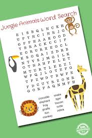 jungle animal word search puzzle printable kids activities blog